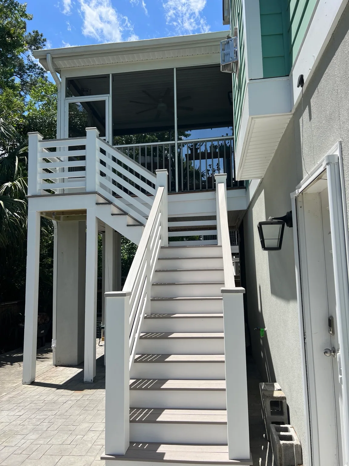 Rear view of a TimberTech stair rebuild