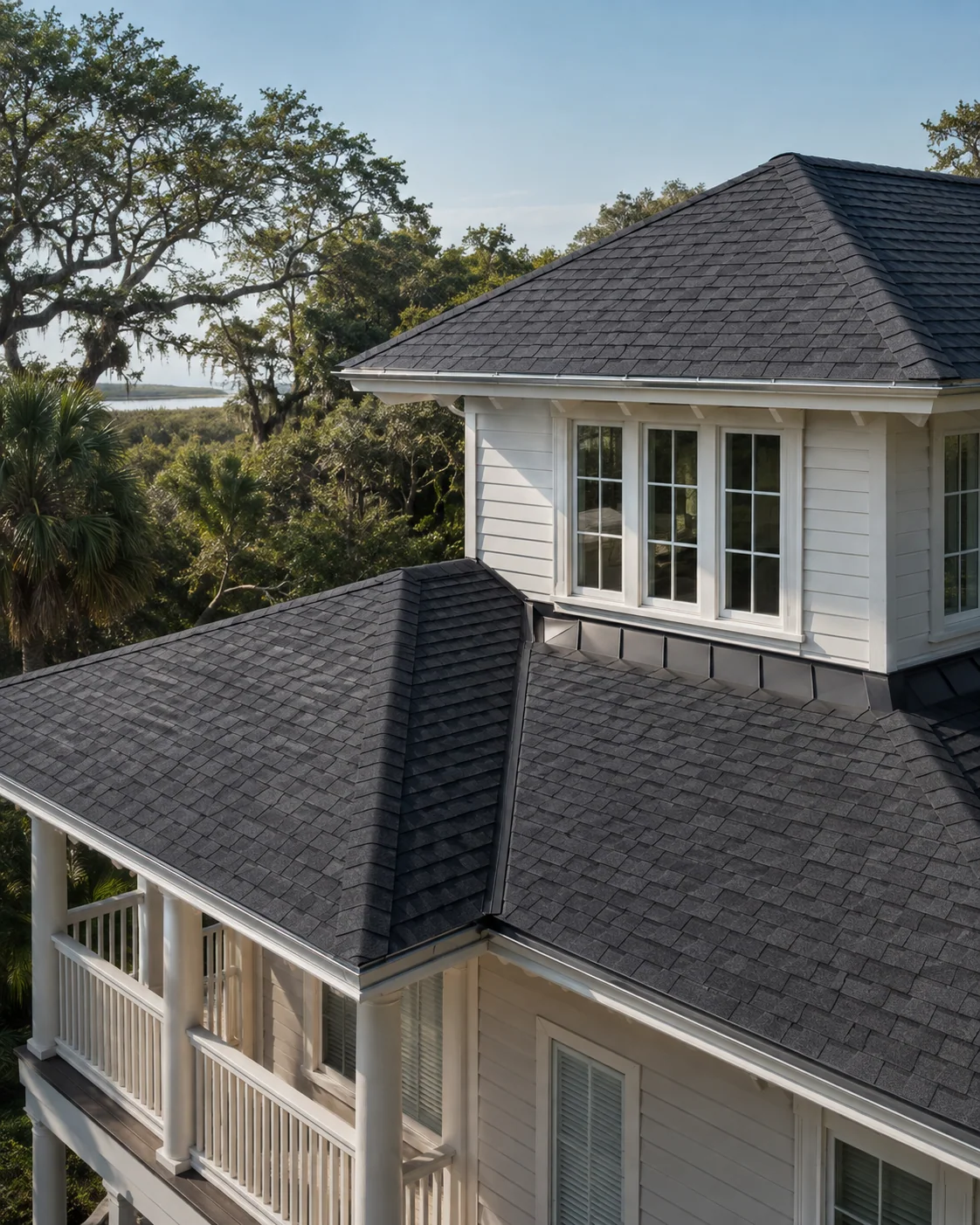 Premium architectural-shingle roof on a Lowcountry home